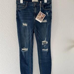 Women's Distressed Blue Jeans